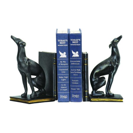 ELK HOME Black Greyhound Bookends, PK 3 4-83032